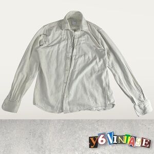 Medium Cream/White Zara button-up Long Sleeve with a relaxed fit